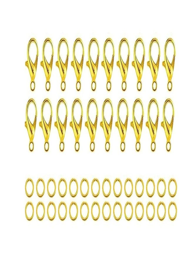 Hanging tree DIY Crafts Alloy Lobster Claw Clasps with Open Jump Rings,Necklace Fasteners Hook for DIY Jewelry Making Accessories Jump Ring+ Lobster (30+30) - Image 1